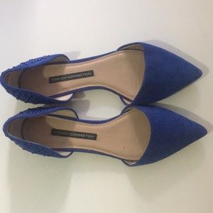 Suede blue French Connection studded flats!